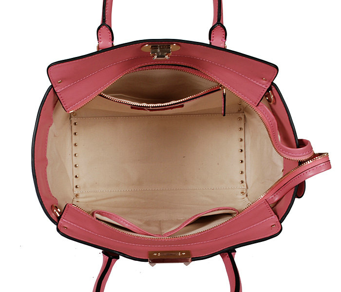 2014 Valentino Garavani Rockstud Double Handle Bag VG2501 pink - Click Image to Close
